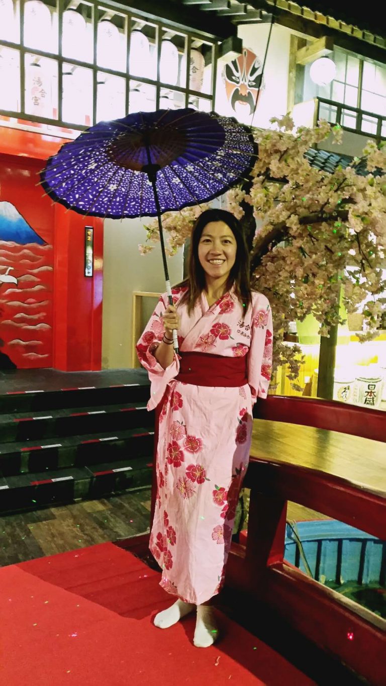 Dressed in a yukata in a Harbin Japanese bath house