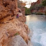 Climbing along Beaver Falls, Havasupai, AZ