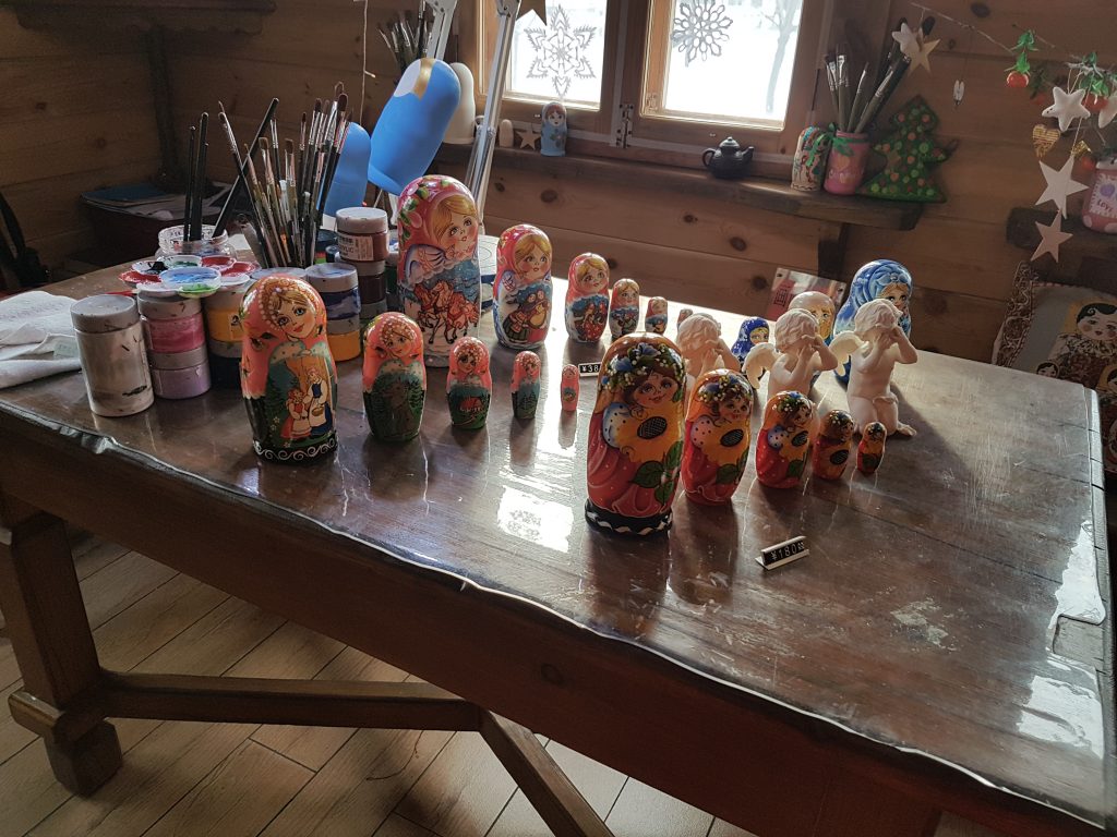 Workshop inside Volga Manor - watching Russian dolls being handmade