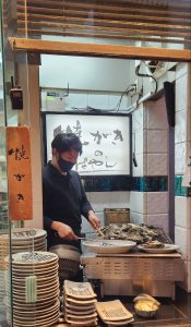 Grilled oysters on Miyajima